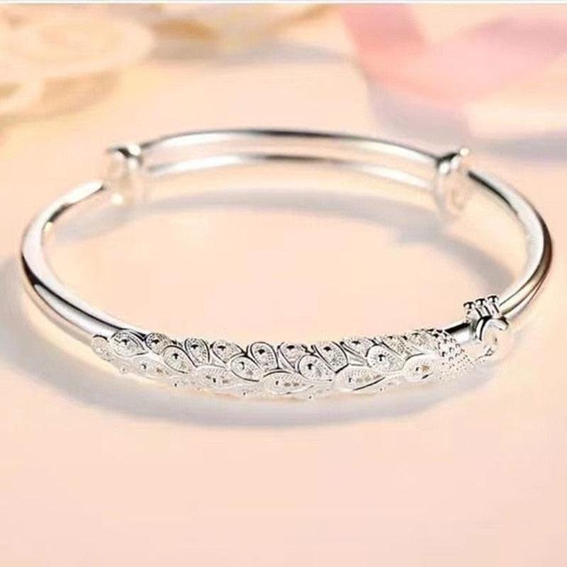 925 Sterling Silver Luxury Bead Bracelet | Cute Feminine Fashion Party Wedding | Adjustable Size